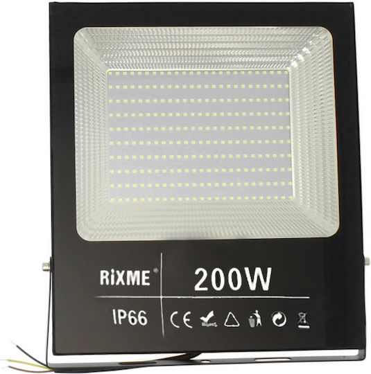 Rixme Rz.hjg Στεγανός Προβολέας LED 200W Ψυχρό Λευκό IP66