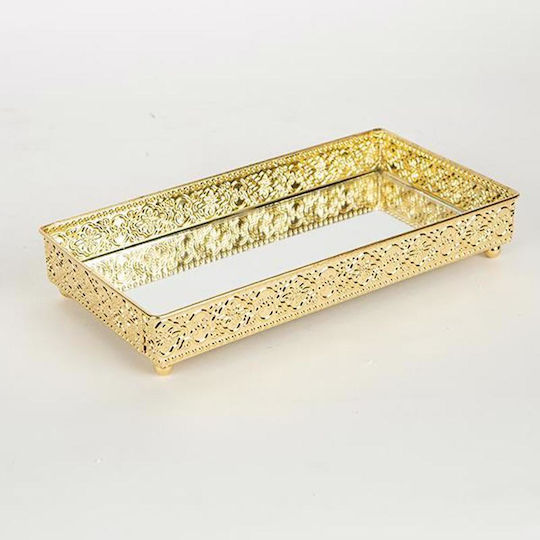 Estheti Home Gold Metal Mirror Tray 24x12.5x4cm 752-16026