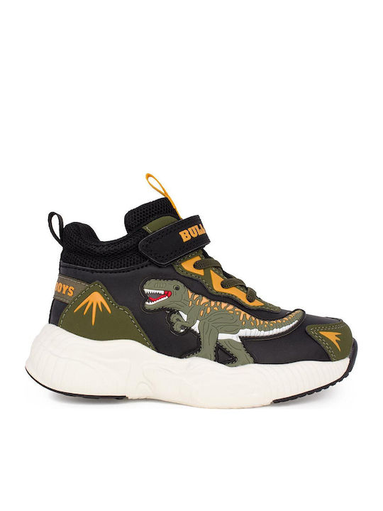 T-rex Kids Sneakers High with Scratch & Lights Green