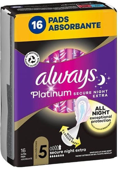 Always Platinum Secure Night Extra Absorbante Noapte 16buc