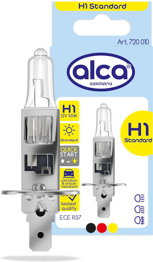 Alca Halogen Lamp H1 Vehicle Bulb Auto Light Source 12v 55w Base P14.5s