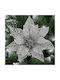 Hängendes Ornament Blume Kunststoff Silber 10cm Set 10Stück