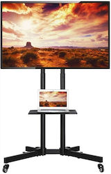 Techly Suport Mobil Multifuncțional TV Cărucior Suport TV Pe Pardoseală 37" 70" Raft & Suport Cameră