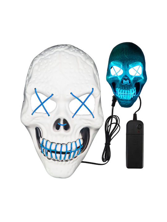 Halloween Skull Mask Zola Model White Blue Ligh...