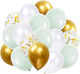 Komposition mit 50 Luftballons Latex Goldene 40cm white, gold, mint green