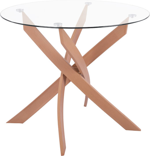 Jafaru Στρογγυλό Κουζίνας Φυσικό 90x90x75εκ. Jafaru Στρογγυλό Κουζίνας Φυσικό 90x90x75εκ.