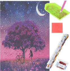 5d Diamond Embroidery Set 30x40cm Flowering Pomp Under Moon Design