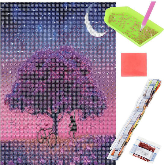 5d Diamond Embroidery Set 30x40cm Flowering Pomp Under Moon Design