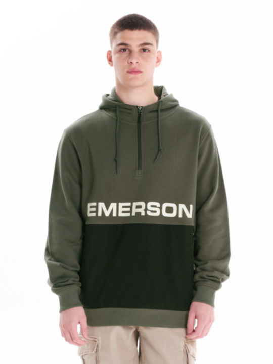 Emerson Φούτερ με Κουκούλα Pine Green