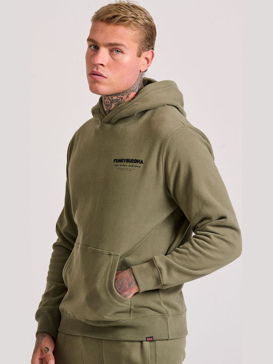 Funky Buddha Sweatshirt with Hood Khaki