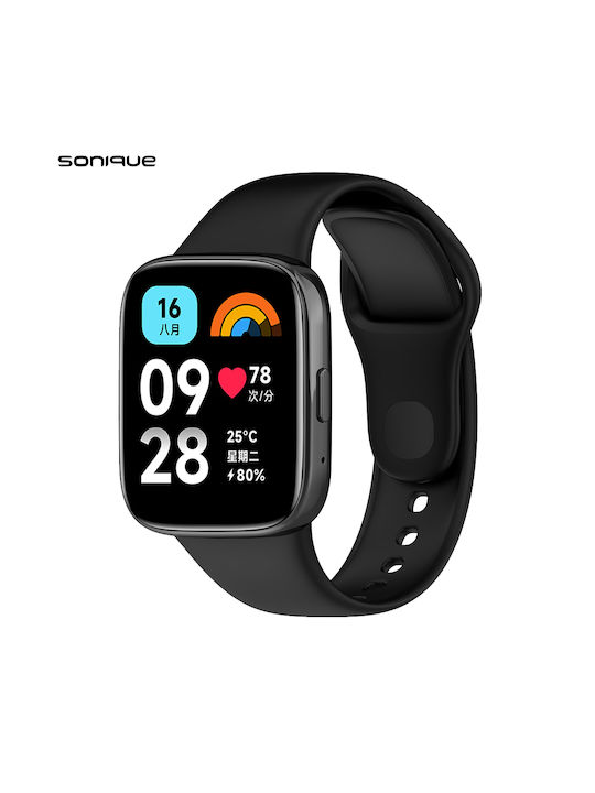 Sonique Armband Silikon Schwarz (Redmi Uhr 3 Ac...