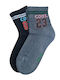 ME-WE Athletic Kids' Ankle Socks Grey-Black 2 Pairs