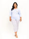 Taro Winter Damen Pyjama-Set Hellblau