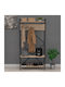 Navis Entry Furniture with Shoe Rack Sonoma Oak-Melamine Black 90x34x180cm