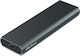 Qoltec Hard Drive Case M.2 SATA III NVME with connection USB 3.1 in Gray color