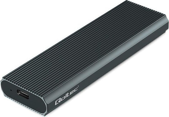 Qoltec Hard Drive Case M.2 SATA III NVME with connection USB 3.1 in Gray color