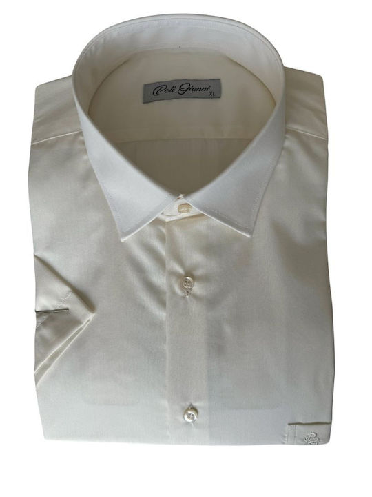 Short-sleeved Cotton Shirt Ecru