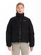 Women's Short Puffer Jacket for Spring or Autumn Black