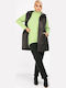 Kurz Damen Ärmellos Puffer Jacke für Winter Schwarz