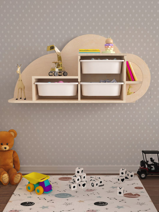 Kids Shelves Sani Wall Mount Beige 98x22.5x48.5cm