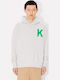 Lucky Tiger Long Women's Sweatshirt with Hood Gray