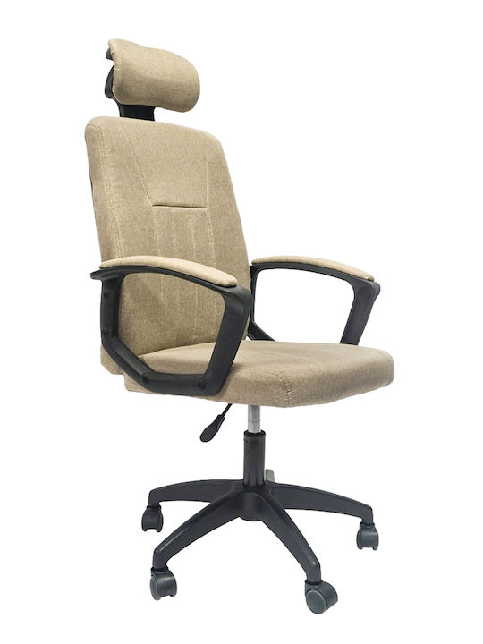 Nimble Reclining Office Chair with Fixed Arms Beige HomeMarkt