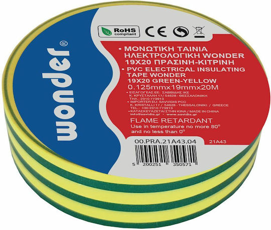 Wonder Insulation Tape 19mm x 20m Green