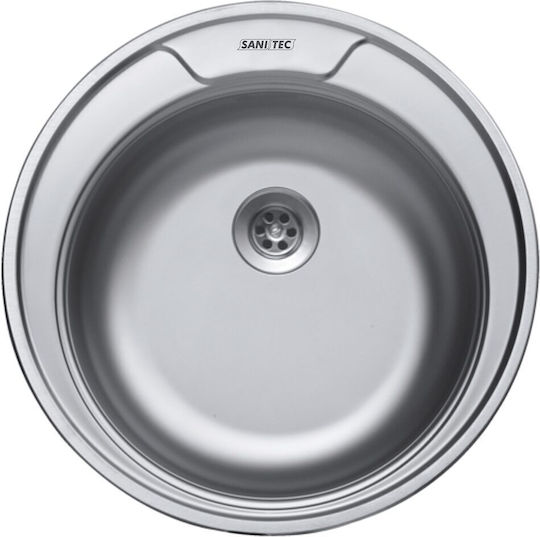 Sanitec C401 Kitchen Sink Countertop Diameter 49 Cm Round Stainless Steel
