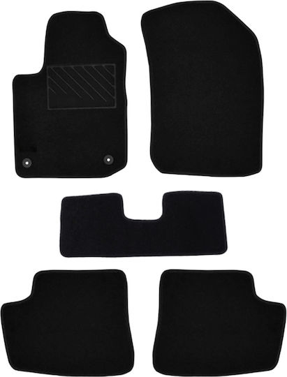 Autopataki Set of Front and Rear Mats 4pcs for Peugeot 2008 2013-2019 Black