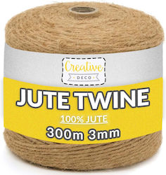 Creative Deco Natural Jute Twine Brown 2-3 Mm 300 M Strong Twisted Rope 3 Strands Large Spool Ideal Decoration Art Projects Crafts Gift Wrapping Flowers Creative Deco Natural Jute Twine Brown 2-3 Mm 300 M Strong Twisted Rope 3 Strands Large Spool Ideal Decoration Art Projects Crafts Gift Wrapping Flowers