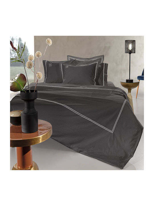 Guy Laroche Nice Σετ Σεντόνια King Size 270x280εκ. Anthracite/silver (4τμχ)
