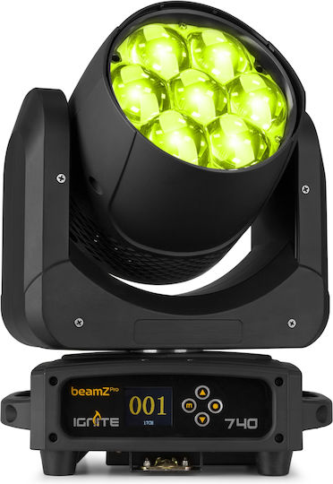 Ignite740 Beamzpro Κινούμενη Κεφαλή Wash 7x40w Rgbw Zoom 3°-45°