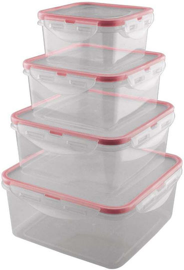Lamart Set Cutii De Prânz Din Plastic Transparente Clip 4 Bucăți