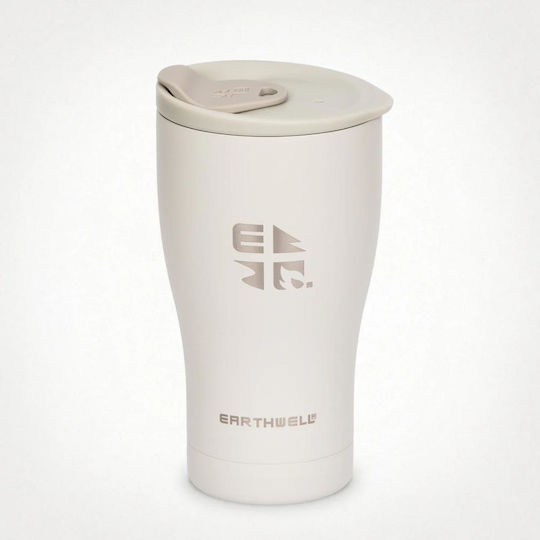 Earthwell Ποτήρι Θερμός Ανοξείδωτο BPA Free 470ml Baja Sand με Καλαμάκι