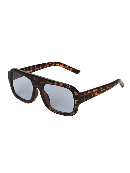 AV Sunglasses Mila Unisex Sunglasses with Brown Tartaruga Plastic Frame and Gray Lens 111-Mila Brown/Blue