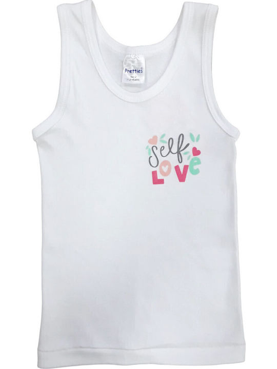 Pretty Baby 47541 Kinder-Unterhemd Tank-Top White - Self Love