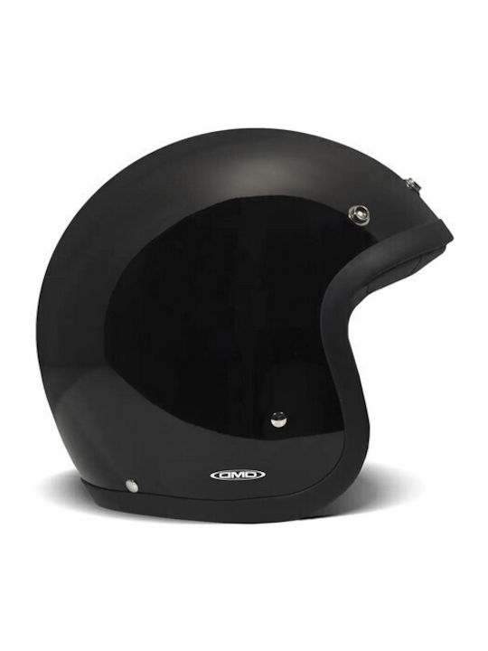 DMD Retro Solid Black Κράνος Μηχανής Jet ECE 22...