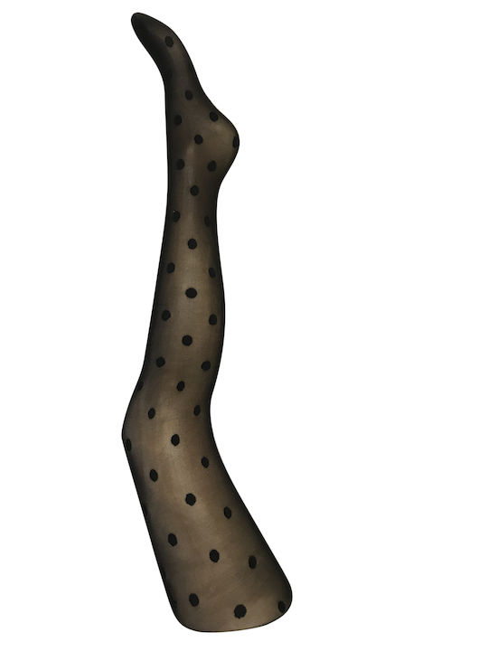Rosa Faia Women's Pantyhose Black Polka Dot