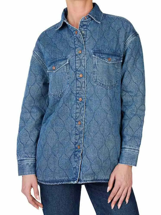 Women's Denim Long Sleeve Shirt Denim