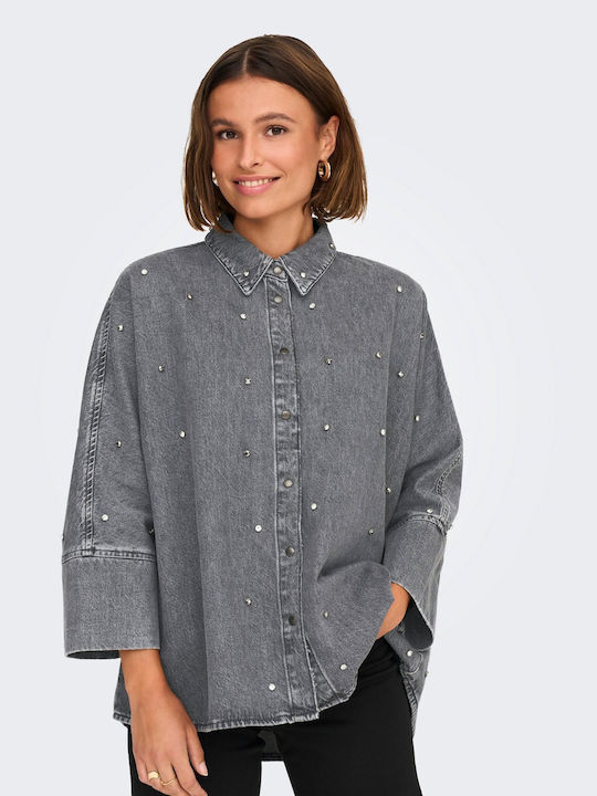 Only Women's Long Sleeve Shirt Denim