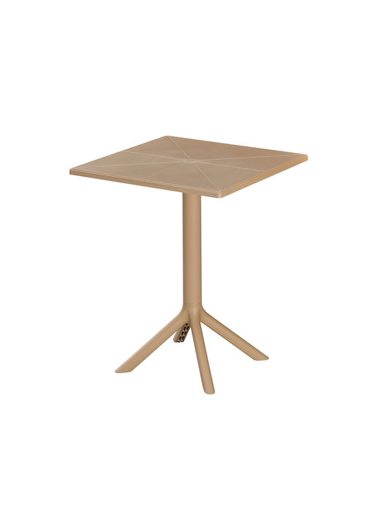 Garten- und Terrassentisch Verpflegung für Kleine Außenbereiche aus Polypropylen Zusammenklappbar Terrin Cappuccino 60.5x60.5x75cm