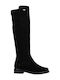 Leder Damenstiefel mit Pelz Schwarz