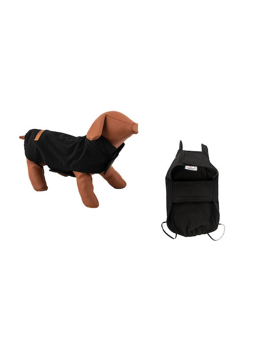 Woofmoda Μπουφάν Σκύλου Αδιάβροχο / Αντιανεμικό Μαύρο Medium με Μήκος Ράχης 33 εκ.