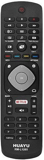 Hq Lxp1285 Дистанционно управление за телевизор Philips LCD Netflix 3D RM-L1285 Черно