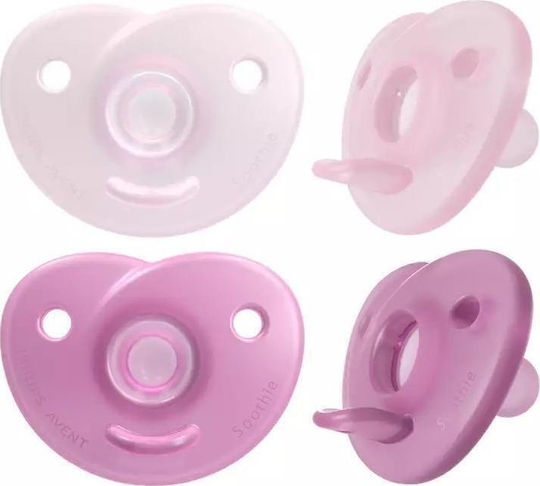Philips Soothie Πιπίλες Σιλικόνης Ροζ για 0-6 μηνών 2τμχ