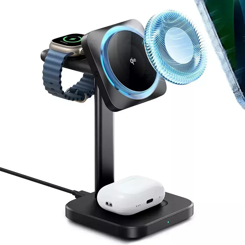 Wireless 3-in-1 charging station (HaloLock) ESR Qi2 with CryoBoost