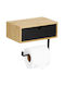 Steel Toilet Paper Holder Storage Drawer Mounting System Included 22cm Black Beige