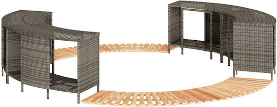 Jacuzzi-Rahmen Grau Synthetisches Rattan + Massives Akazienholz Grau 3270651