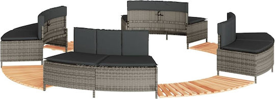 Jacuzzi Frame Gray Synthetic Rattan + Solid Acacia Wood Gray 3270649