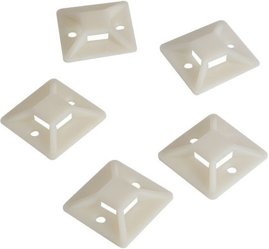 Logilink Cable Holder Support Set 100 Pcs 28 Mm X 28 Mm Self-adhesive Abs Cable Entry 11 Mm X 4.5 Mm Cream "kab0044"
